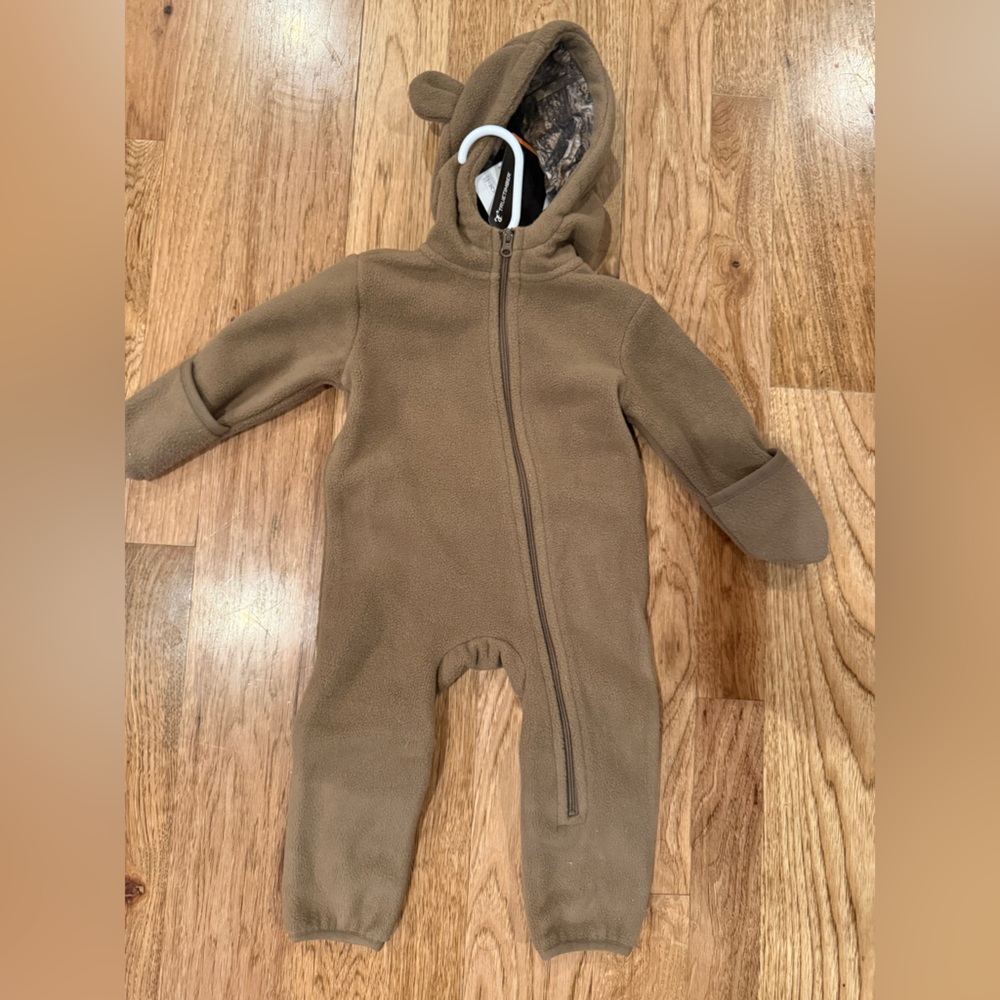 🧸 Brand New Cozy Bear Hood Baby One-Piece Snowsuit | Warm Fleece | NWT ❄️